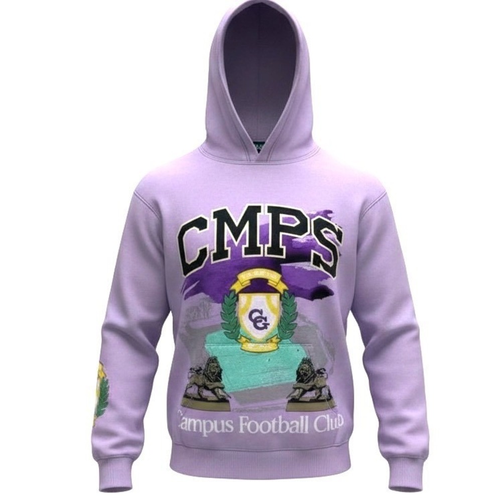 Campus Goodes LA  Club CMPS Graphic‎ Hoodie Vintage Purple Cotton Size Medium
